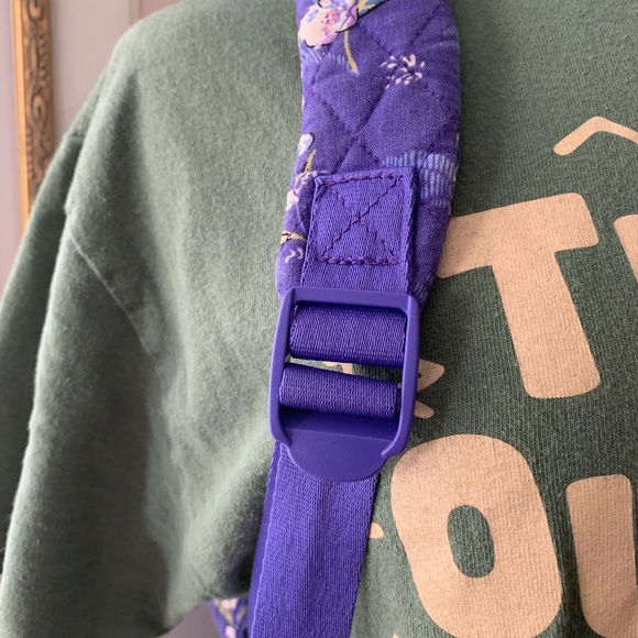 Vera Bradley Cotton Wild Roses Floral Small Travel Backpack - Picture 7 of 14